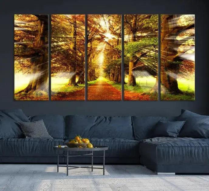 Edit-Images-Sunshine in Forest and Trees Wall Art Canvas Print