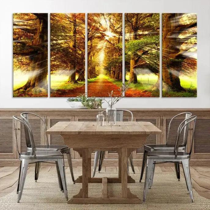 Edit-Images-Sunshine in Forest and Trees Wall Art Canvas Print