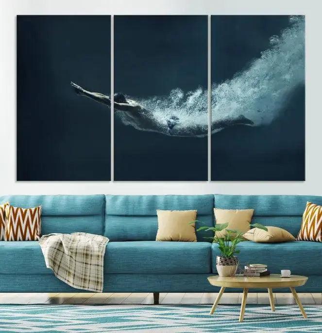 Swimmer Wall Art Canvas Print