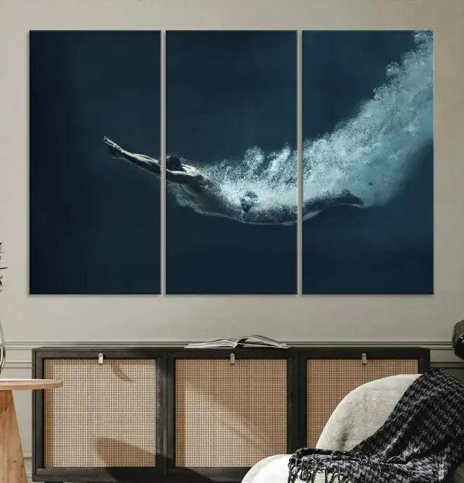 Swimmer Wall Art Canvas Print