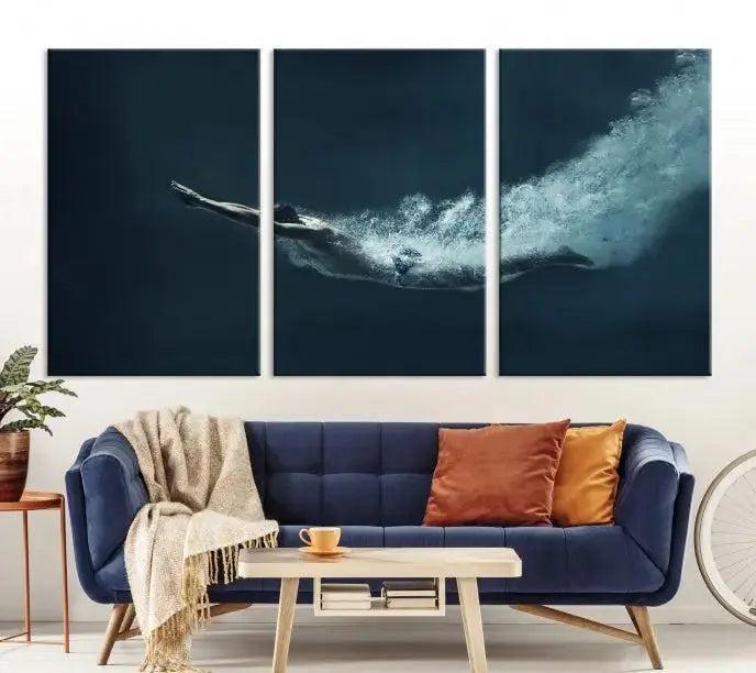 Swimmer Wall Art Canvas Print