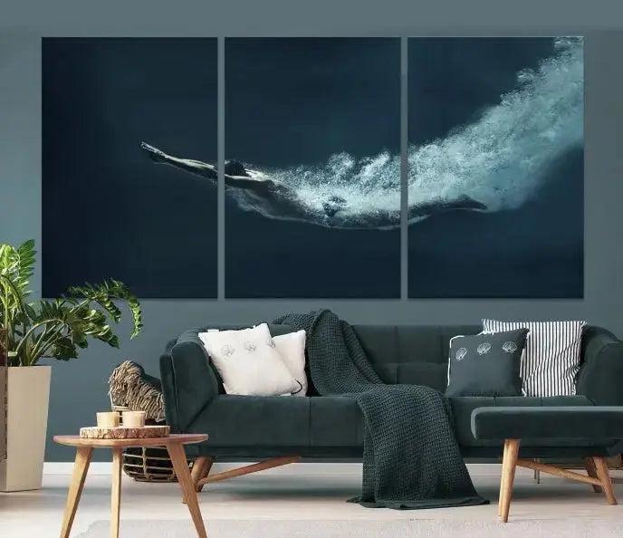 Swimmer Wall Art Canvas Print