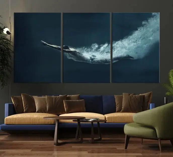 Swimmer Wall Art Canvas Print