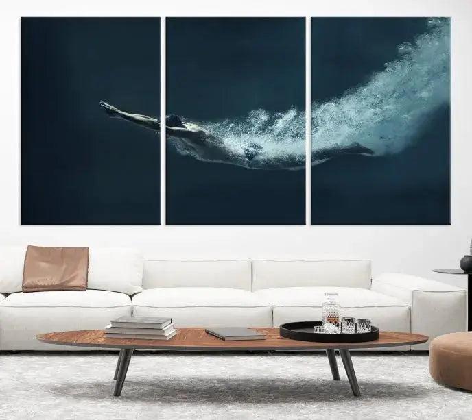 Swimmer Wall Art Canvas Print