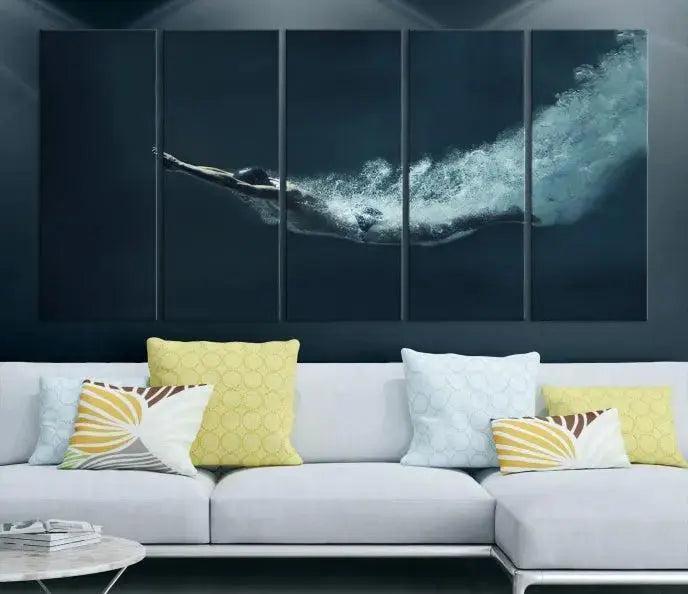 Swimmer Wall Art Canvas Print