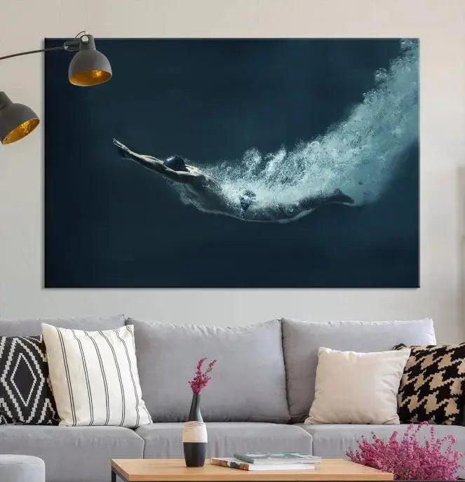 Swimmer Wall Art Canvas Print
