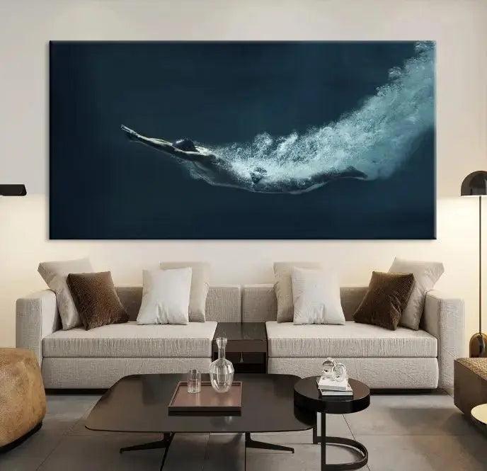 Swimmer Wall Art Canvas Print