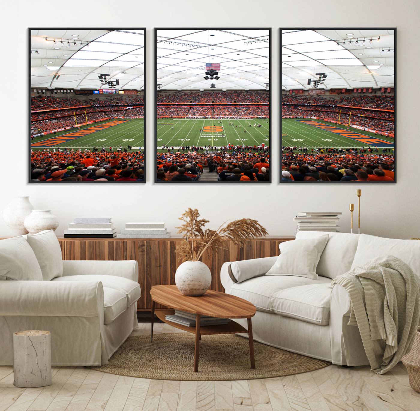 78104-MGV-FC-60X30-3P_Black-Syracuse University Orange Football Team Print - Syracuse JMA Wireless Dome Wall Art Canvas Print
