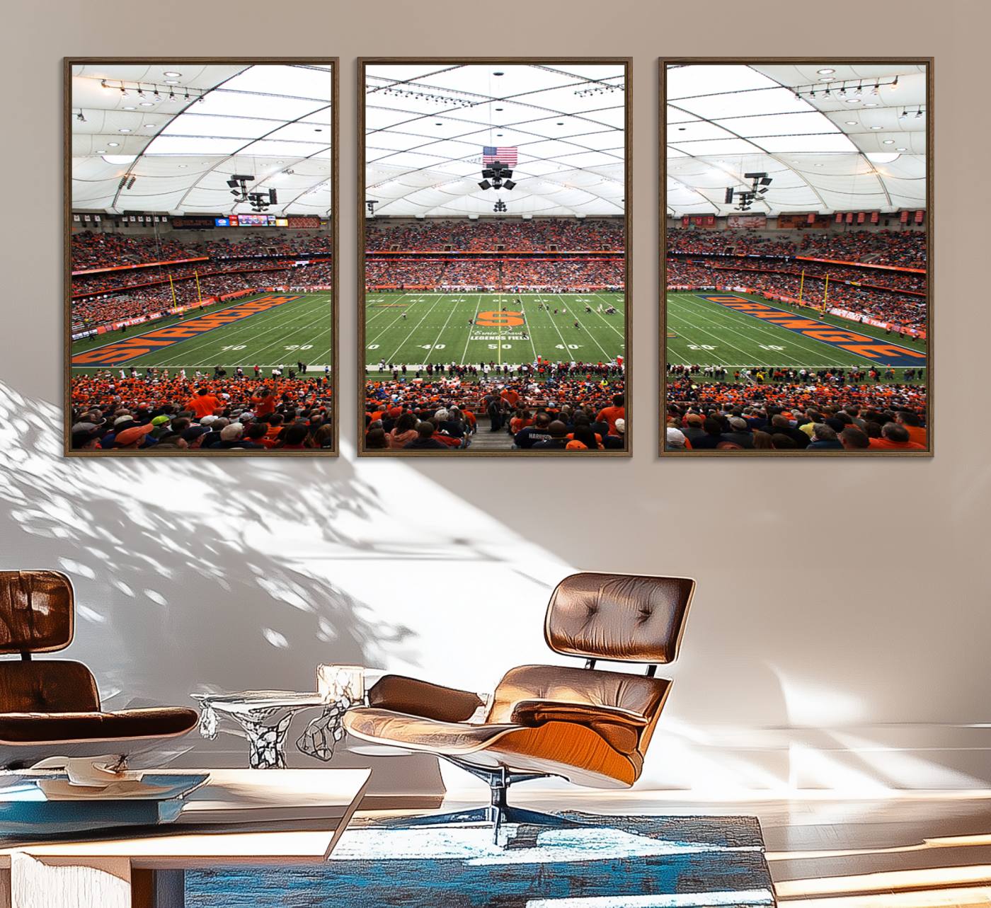 78104-MGV-FC-60X30-3P_Walnut-Syracuse University Orange Football Team Print - Syracuse JMA Wireless Dome Wall Art Canvas Print