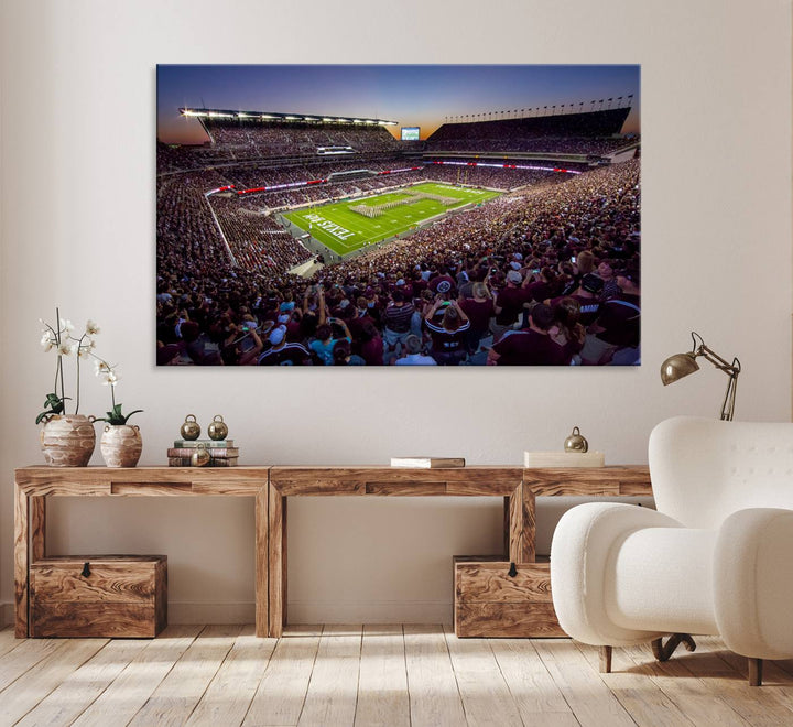 Texas A&M University Aggies Football Team Print - College Station Kyle Field Stadium Wall Art Canvas Print