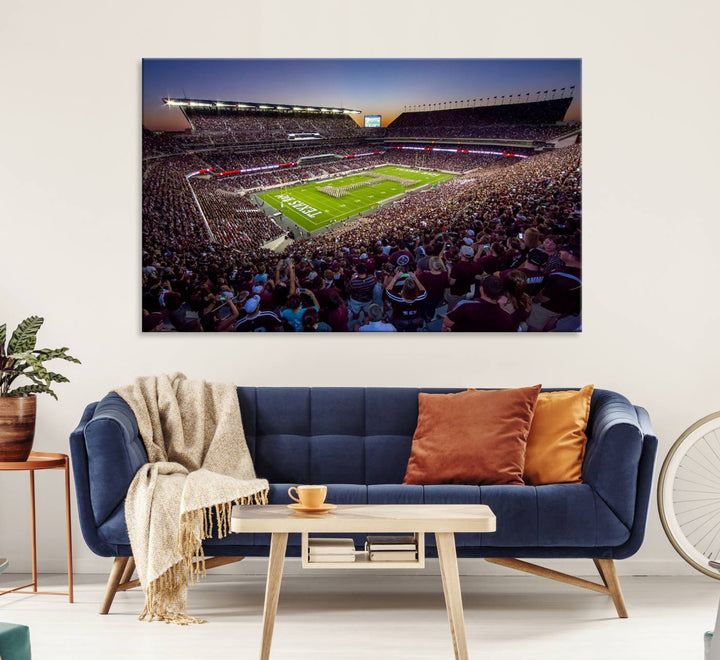 Texas A&M University Aggies Football Team Print - College Station Kyle Field Stadium Wall Art Canvas Print