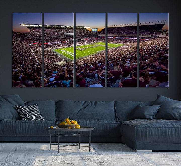 25148-MGV-CV-36X24-Texas A&M University Aggies Football Team Print - College Station Kyle Field Stadium Wall Art Canvas Print