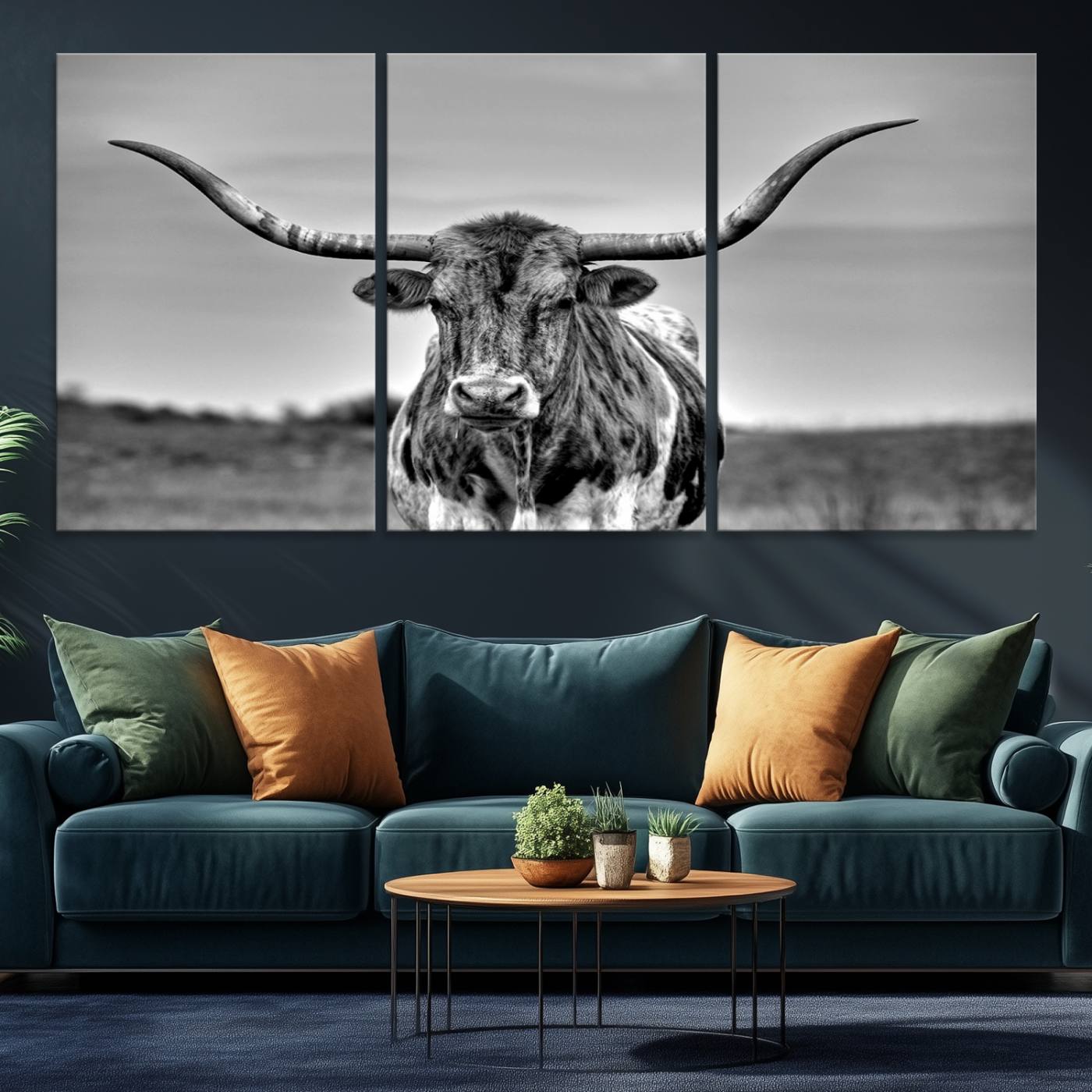 70836-MGV-CV-36X24-Texas Longhorn Cow Wall Art, Texas Longhorn Canvas, Cattle Canvas Print