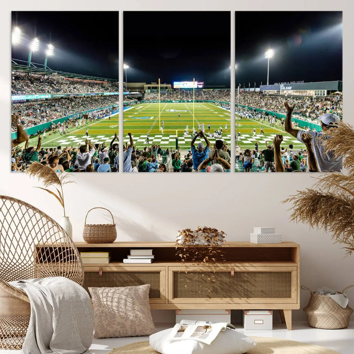 The Tulane University Green Wave Football Team Print, a vibrant canvas featuring New Orleans' Yulman Stadium, provides a gallery-quality finish that elevates any room.