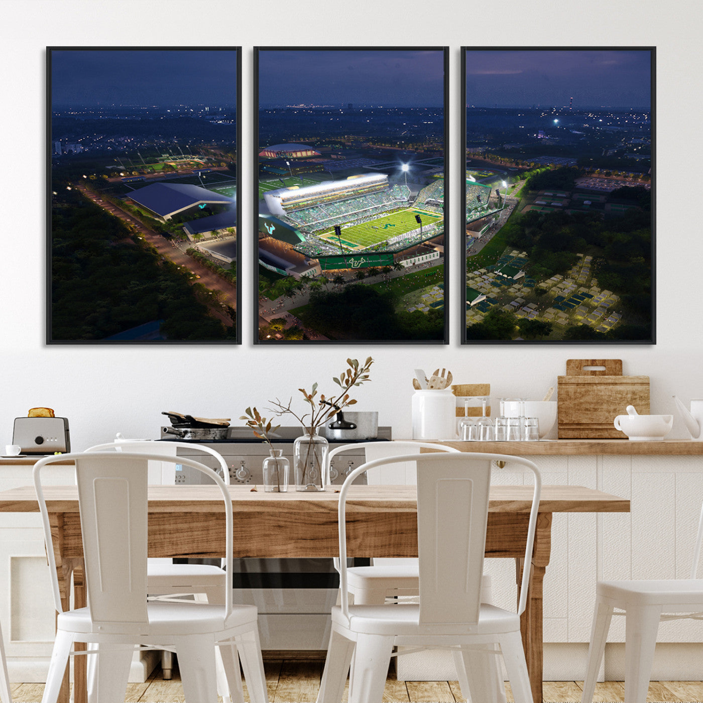 27554-MGV-CV-36X24-The University of South Florida Bulls Football Team Print - Tampa USF Football Stadium Wall Art Canvas Print