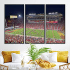 26280-MGV-FC-48X32-3P_Black-The University of Southern California USC Trojans Football Team Print - Los Angeles Memorial Coliseum Stadium Wall Art Canvas Print