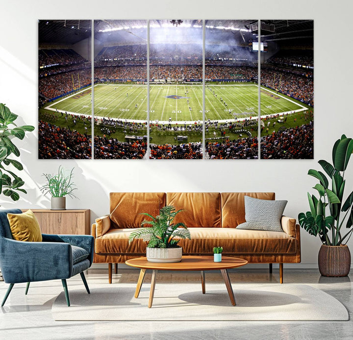 46972-MGV-CV-36X24-The University of Texas at San Antonio Roadrunners Football Team Print - San Antonio Alamodome Wall Art Canvas Print