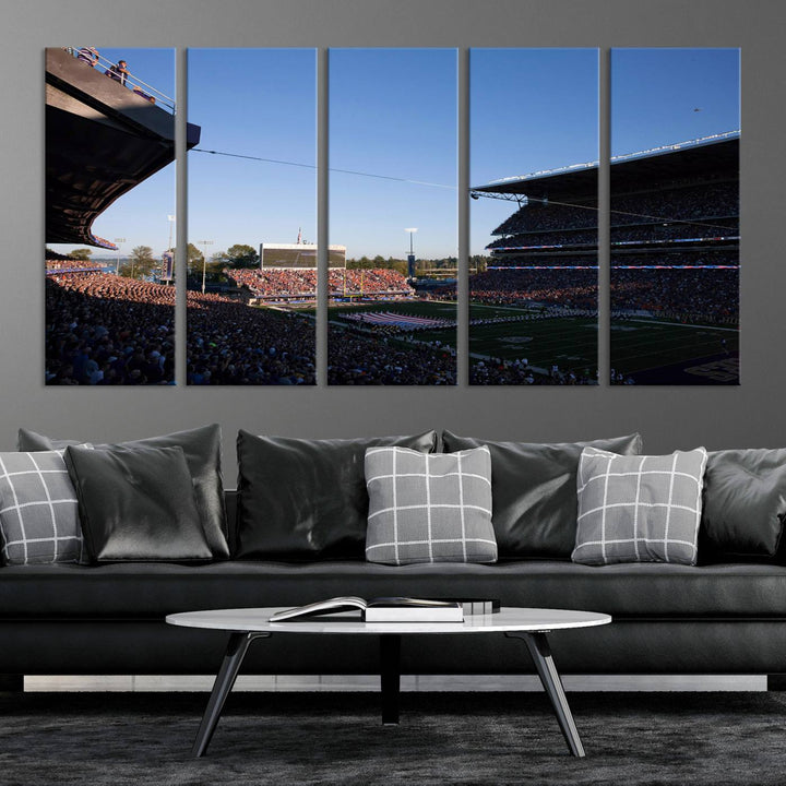 55028-MGV-CV-36X24-The University of Washington Huskies Football Team Print - Seattle Husky Stadium Wall Art Canvas Print