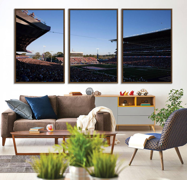 55028-MGV-CV-36X24-The University of Washington Huskies Football Team Print - Seattle Husky Stadium Wall Art Canvas Print