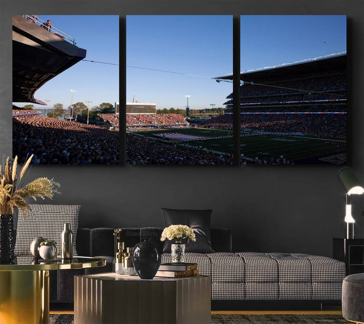 The University of Washington Huskies Football Team Print - Seattle Husky Stadium Wall Art Canvas Print