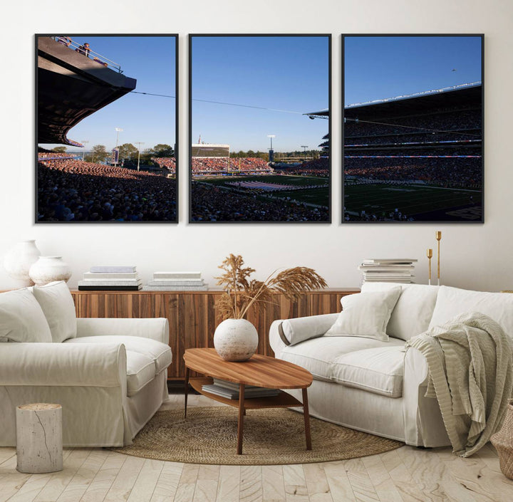 55028-MGV-FC-60X30-3P_Black-The University of Washington Huskies Football Team Print - Seattle Husky Stadium Wall Art Canvas Print