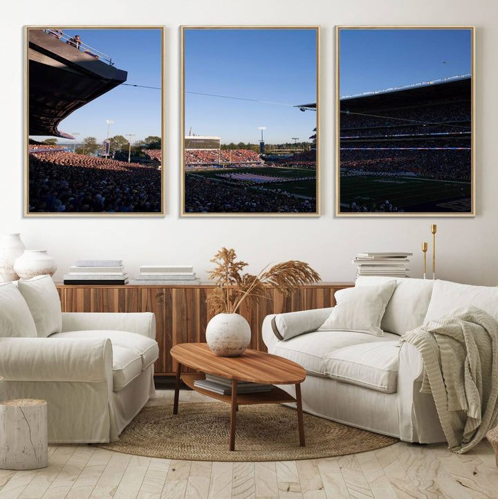 55028-MGV-FC-60X30-3P_Natural-The University of Washington Huskies Football Team Print - Seattle Husky Stadium Wall Art Canvas Print