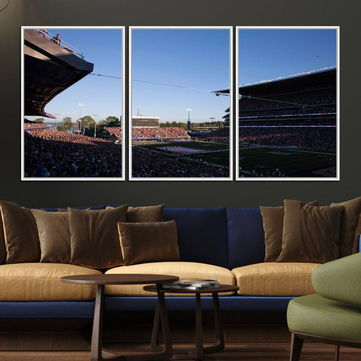 55028-MGV-FC-60X30-3P_White-The University of Washington Huskies Football Team Print - Seattle Husky Stadium Wall Art Canvas Print