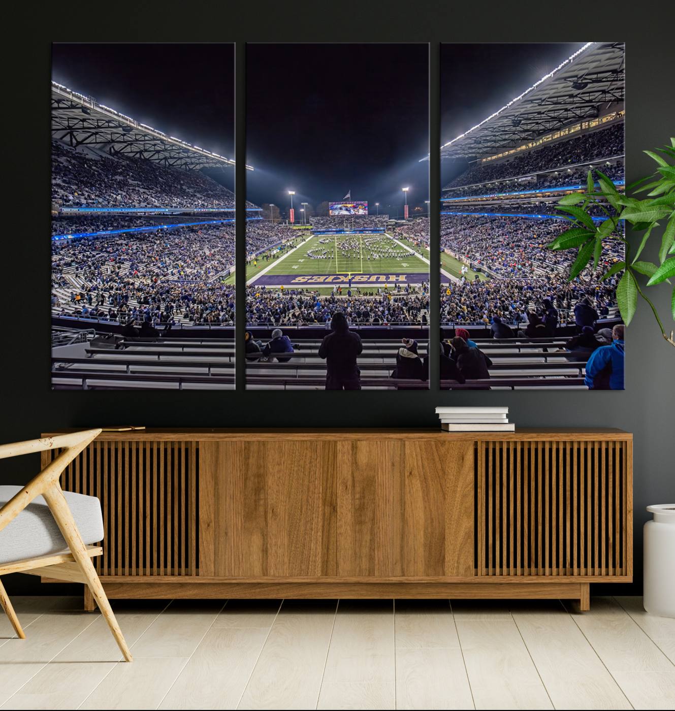 The University of Washington Huskies Football Team Print - Seattle Husky Stadium Wall Art Canvas Print