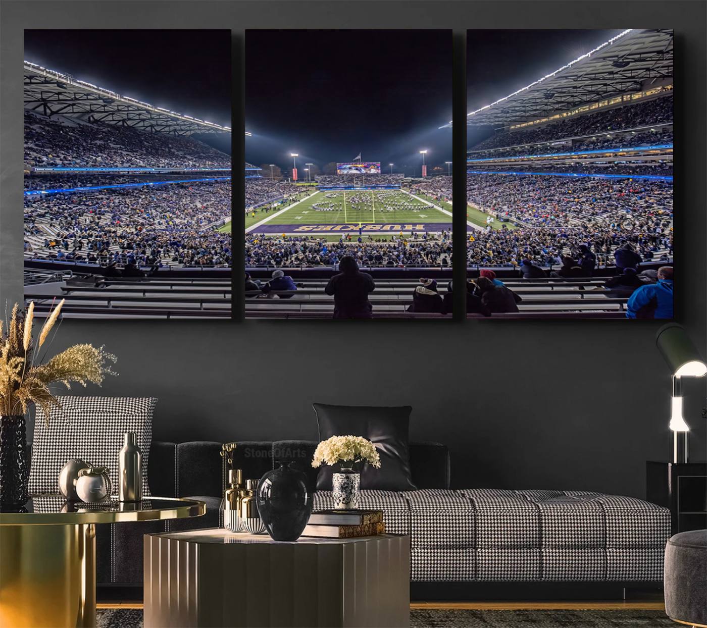 The University of Washington Huskies Football Team Print - Seattle Husky Stadium Wall Art Canvas Print