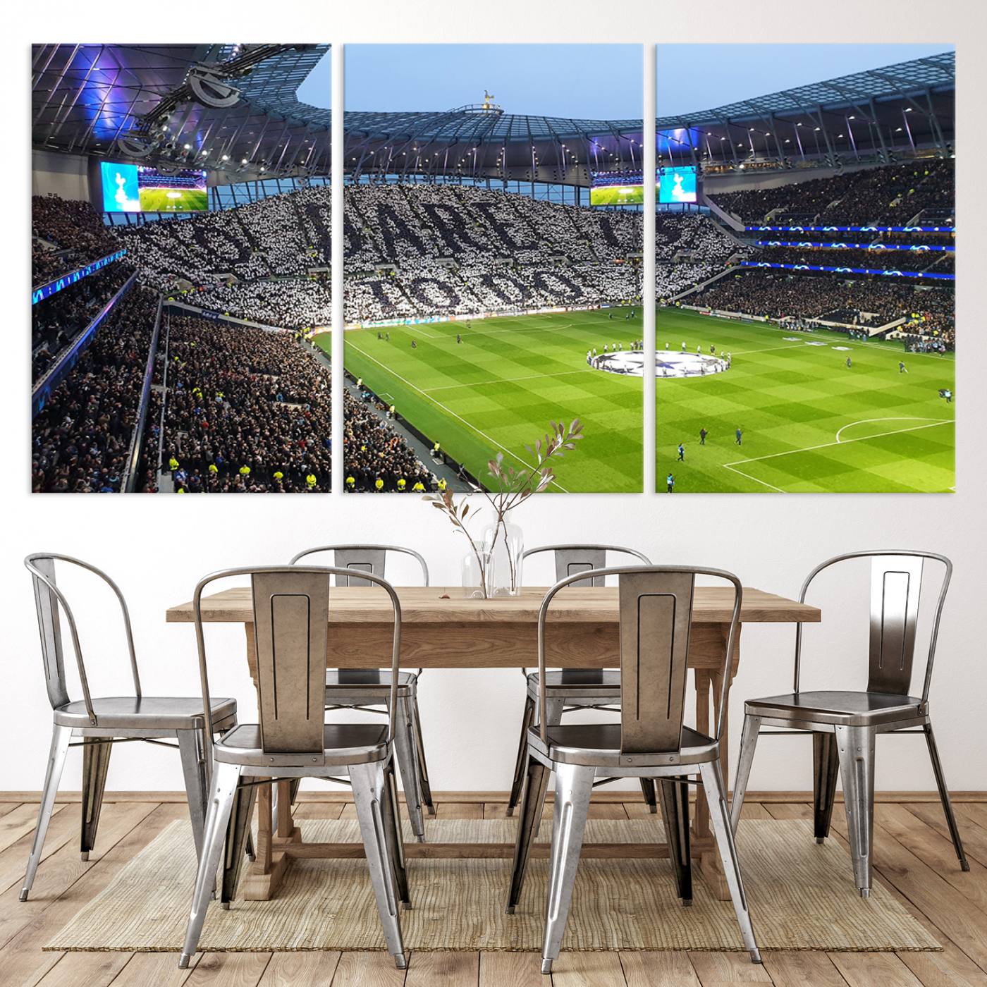 38765-MGV-CV-36X24-Tottenham Hotspur Stadium Canvas Print, Match Day Triple Canvas Wall Art - Premier League Football