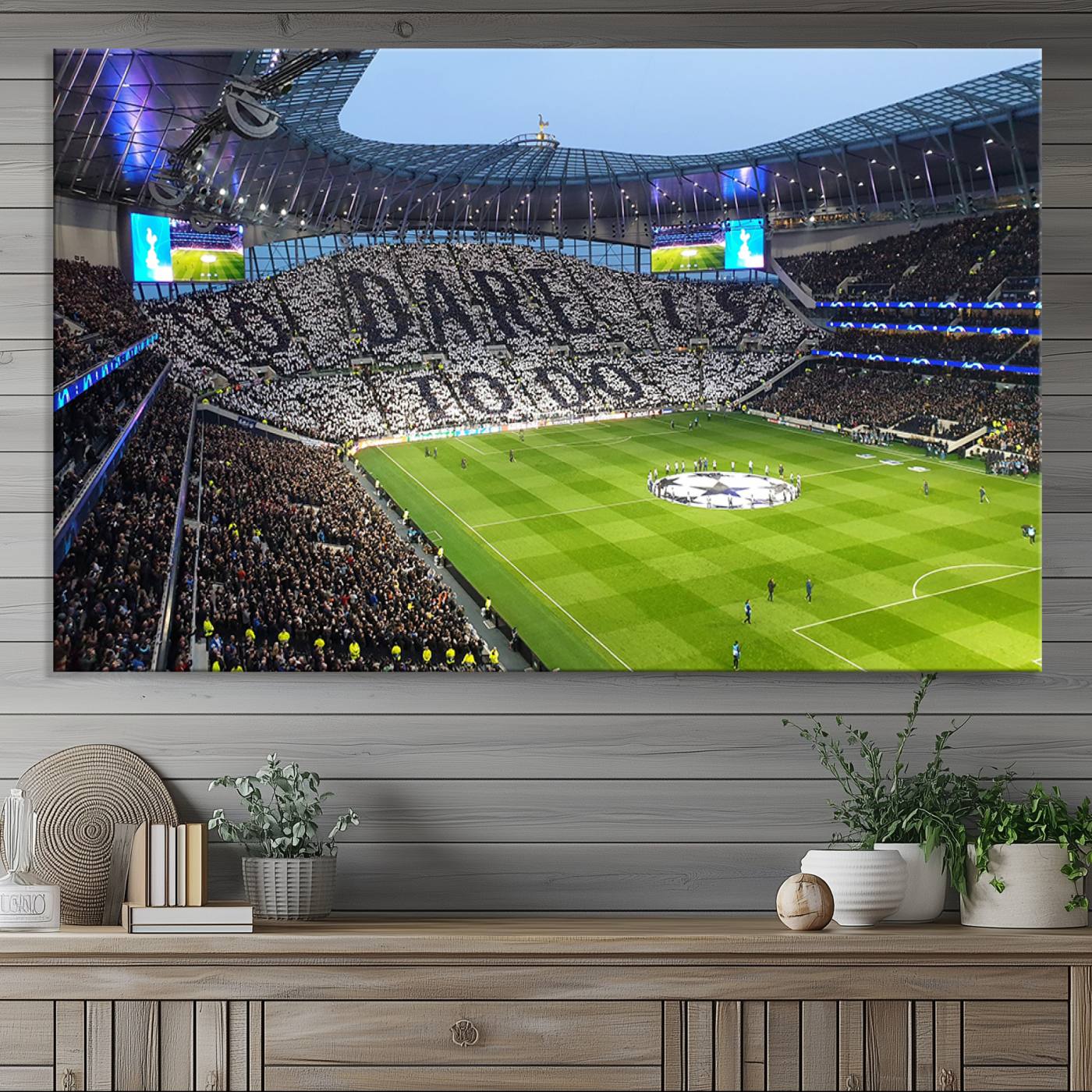 Tottenham Hotspur Stadium Canvas Print, Match Day Triple Canvas Wall Art - Premier League Football