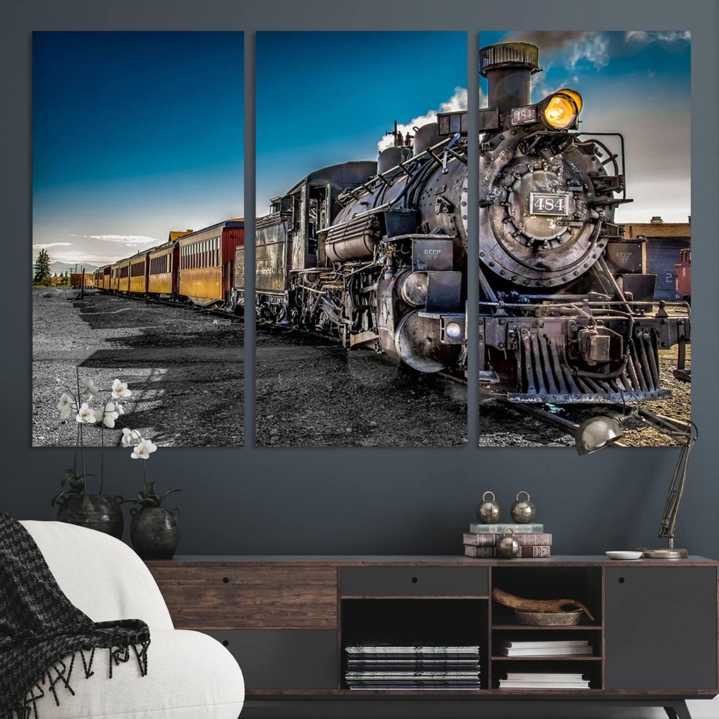 83325-MGV-CV-48X32-3P-Train Wall Art Canvas Print