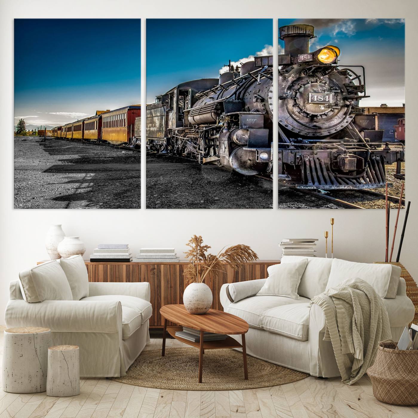 83325-MGV-CV-60X30-3P-Train Wall Art Canvas Print