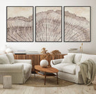 67528-MGV-FC-60X30-3P_Black-Tree Ring Wall Art Triptych, Rustic Wood Ring Canvas Print, Minimalist Wall Decor for Modern Homes and Farmhouse Decor