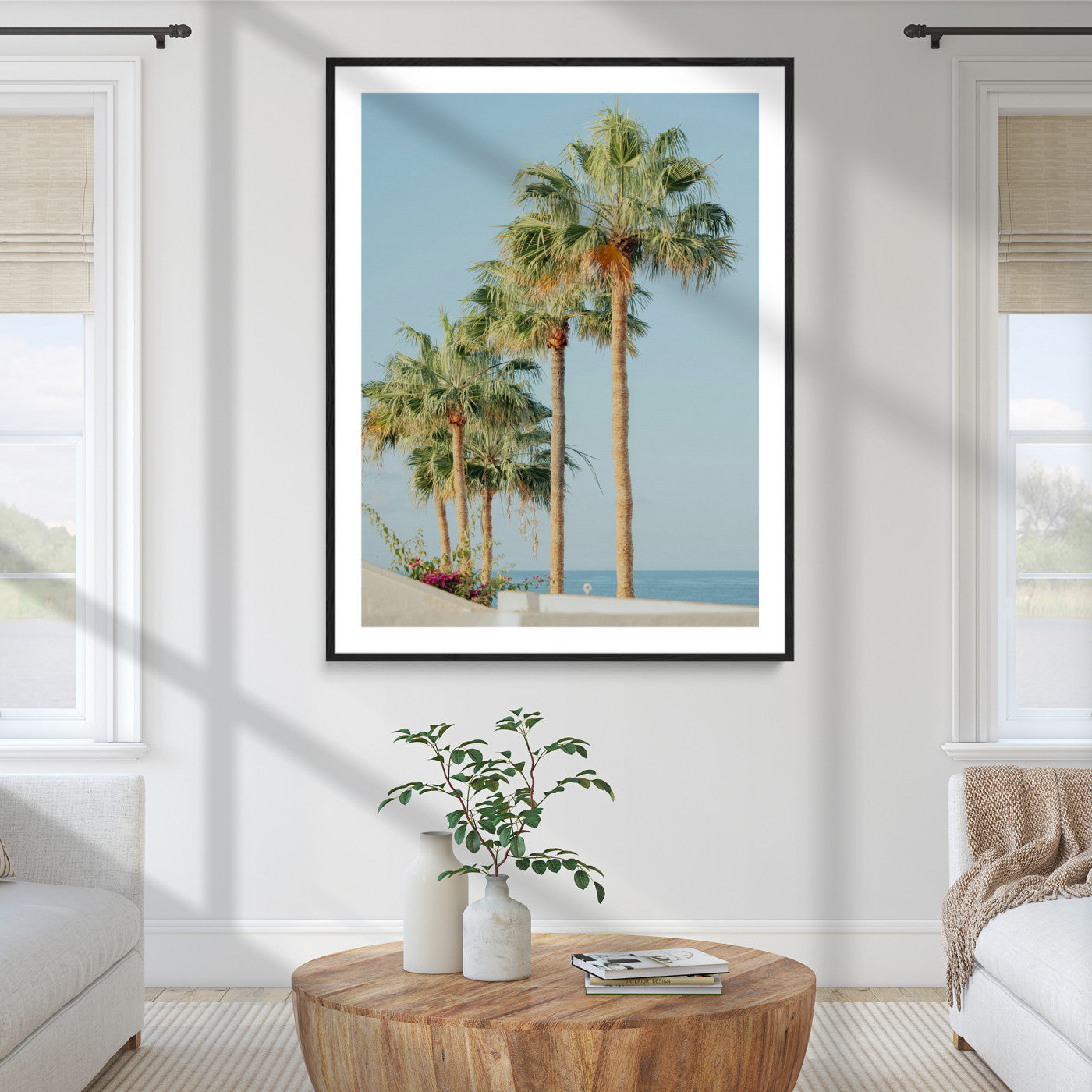 46777020-MGC-FP-36x24_Black-Tropical Ocean Canvas Print – Beach Coastal Wall Art Canvas Print, Framed Nautical Decor for Home, Office, Vacation Resort Interiors,