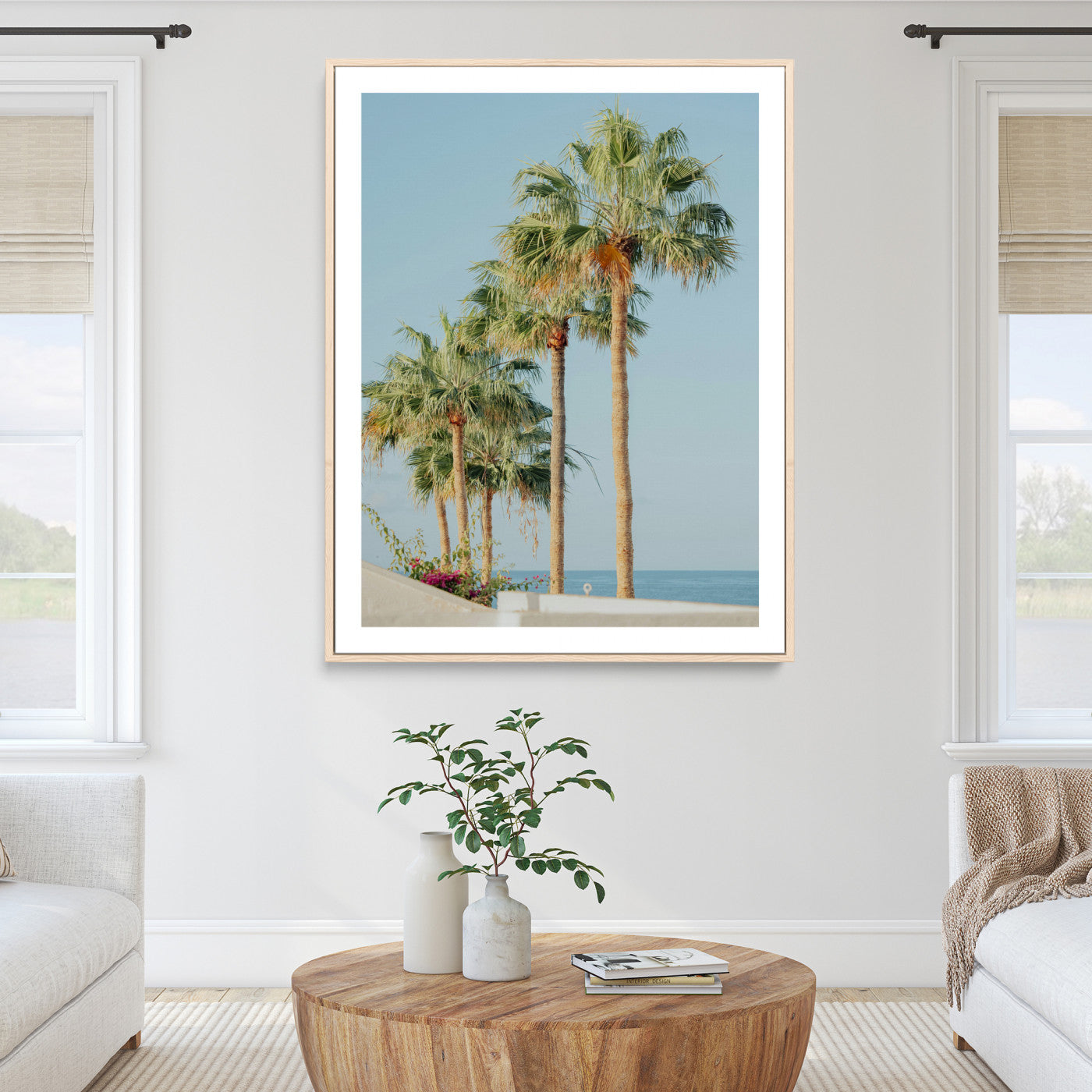 Tropical Ocean Canvas Print – Beach Coastal Wall Art Canvas Print, Framed Nautical Decor for Home, Office, Vacation Resort Interiors,