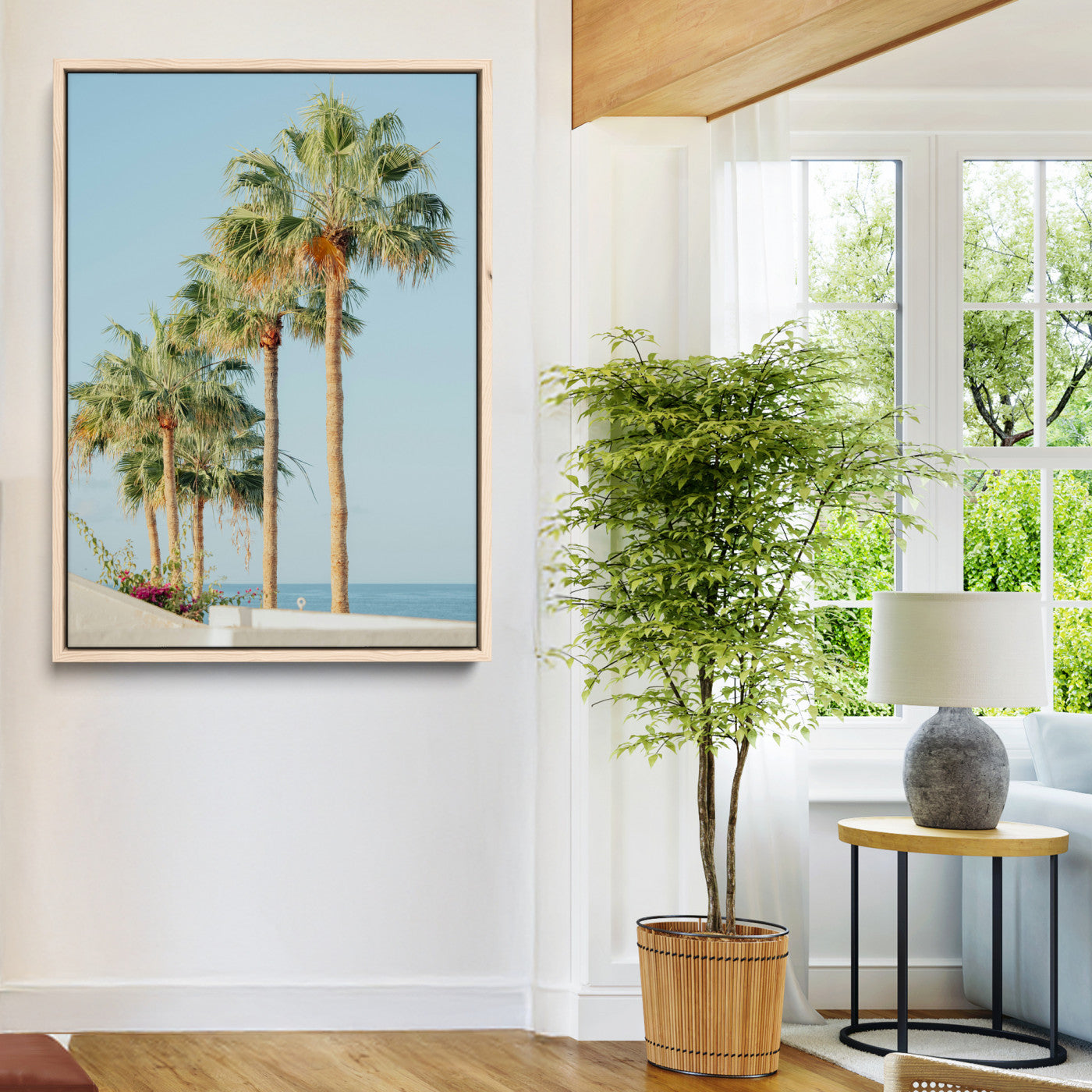 Tropical Ocean Canvas Print – Beach Coastal Wall Art Canvas Print, Framed Nautical Decor for Home, Office, Vacation Resort Interiors,