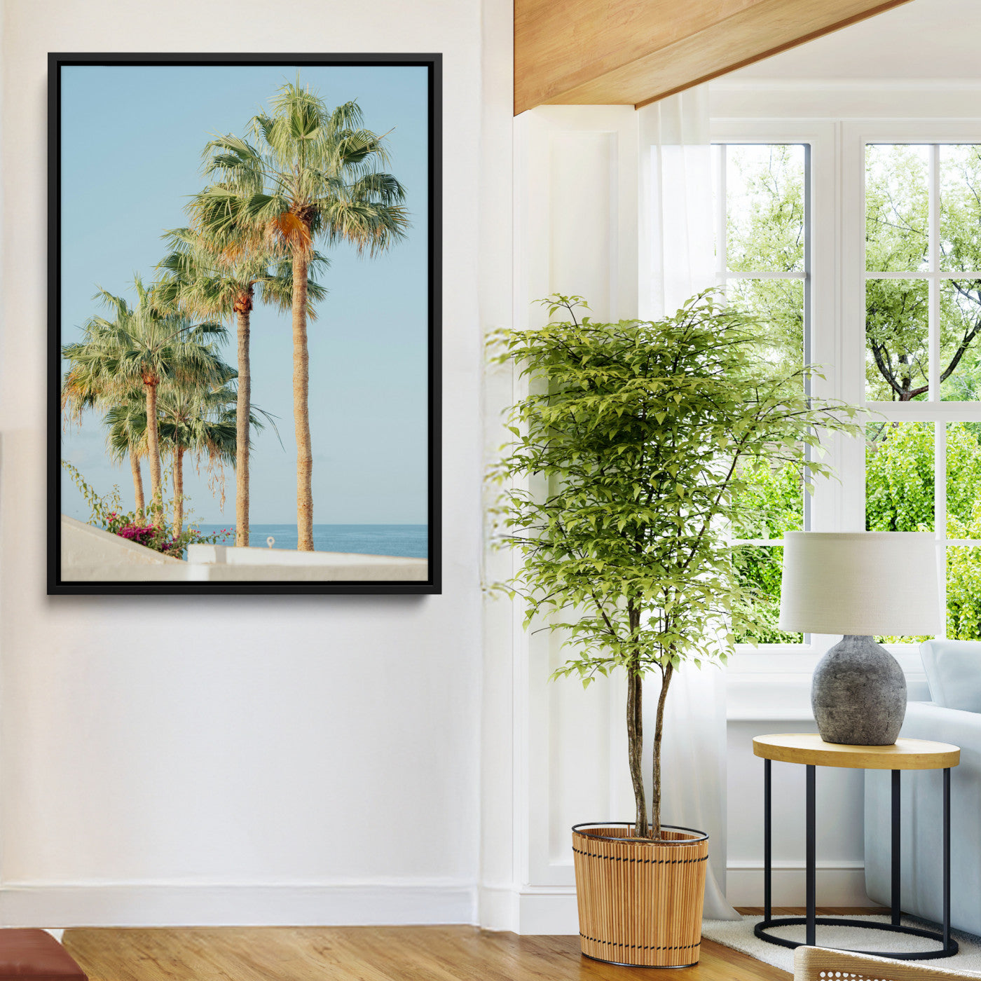 Tropical Ocean Canvas Print – Beach Coastal Wall Art Canvas Print, Framed Nautical Decor for Home, Office, Vacation Resort Interiors,