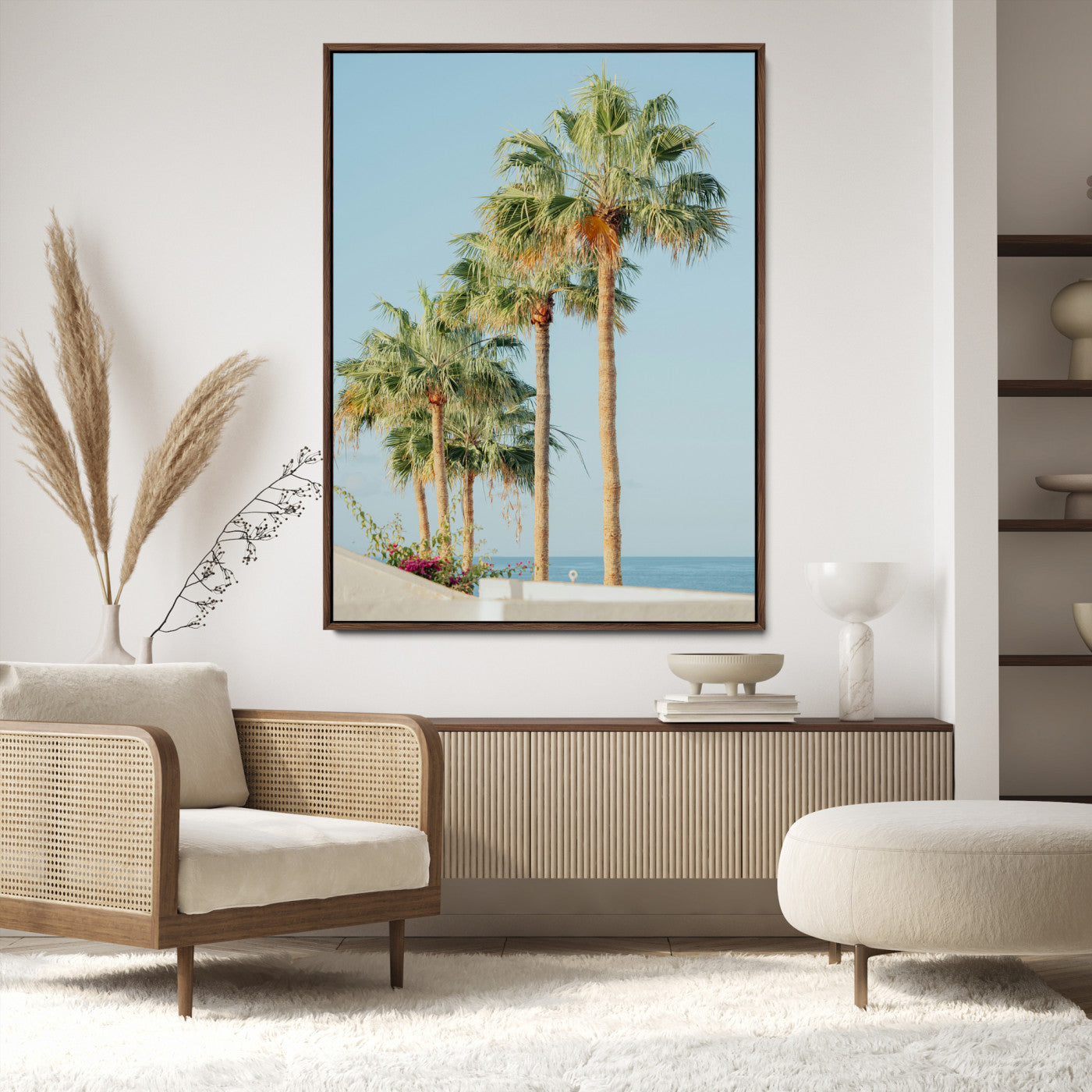 Tropical Ocean Canvas Print – Beach Coastal Wall Art Canvas Print, Framed Nautical Decor for Home, Office, Vacation Resort Interiors,