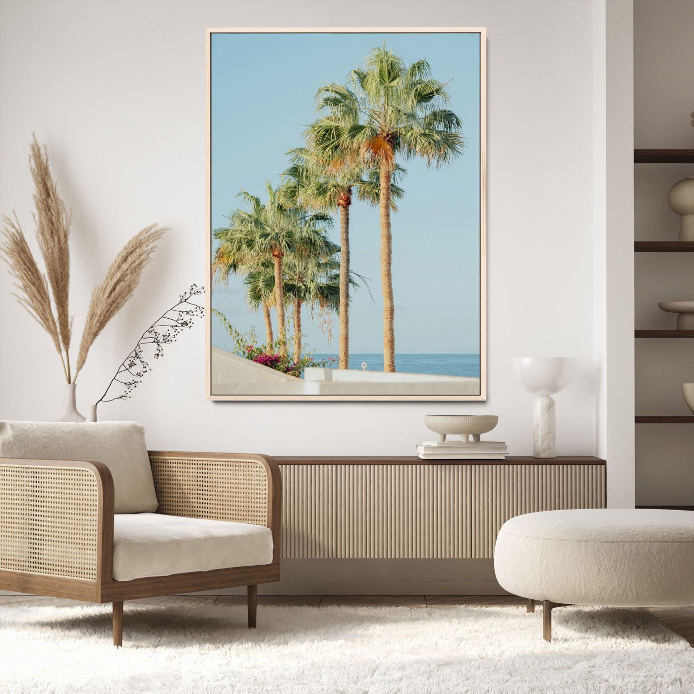 Tropical Ocean Canvas Print – Beach Coastal Wall Art Canvas Print, Framed Nautical Decor for Home, Office, Vacation Resort Interiors,