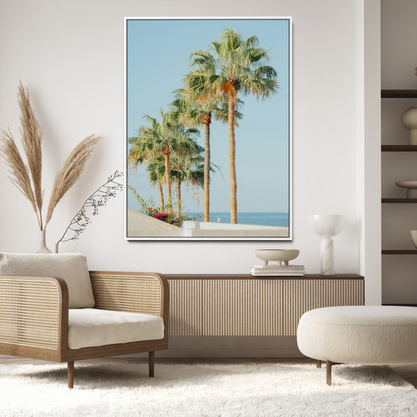 Tropical Ocean Canvas Print – Beach Coastal Wall Art Canvas Print, Framed Nautical Decor for Home, Office, Vacation Resort Interiors,