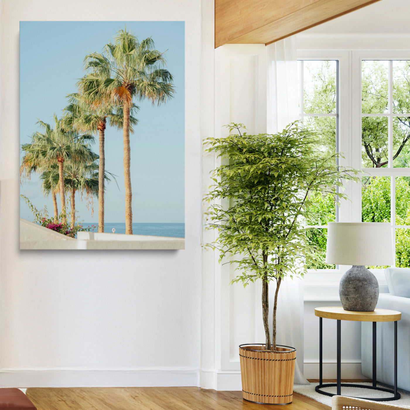 Tropical Ocean Canvas Print – Beach Coastal Wall Art Canvas Print, Framed Nautical Decor for Home, Office, Vacation Resort Interiors,