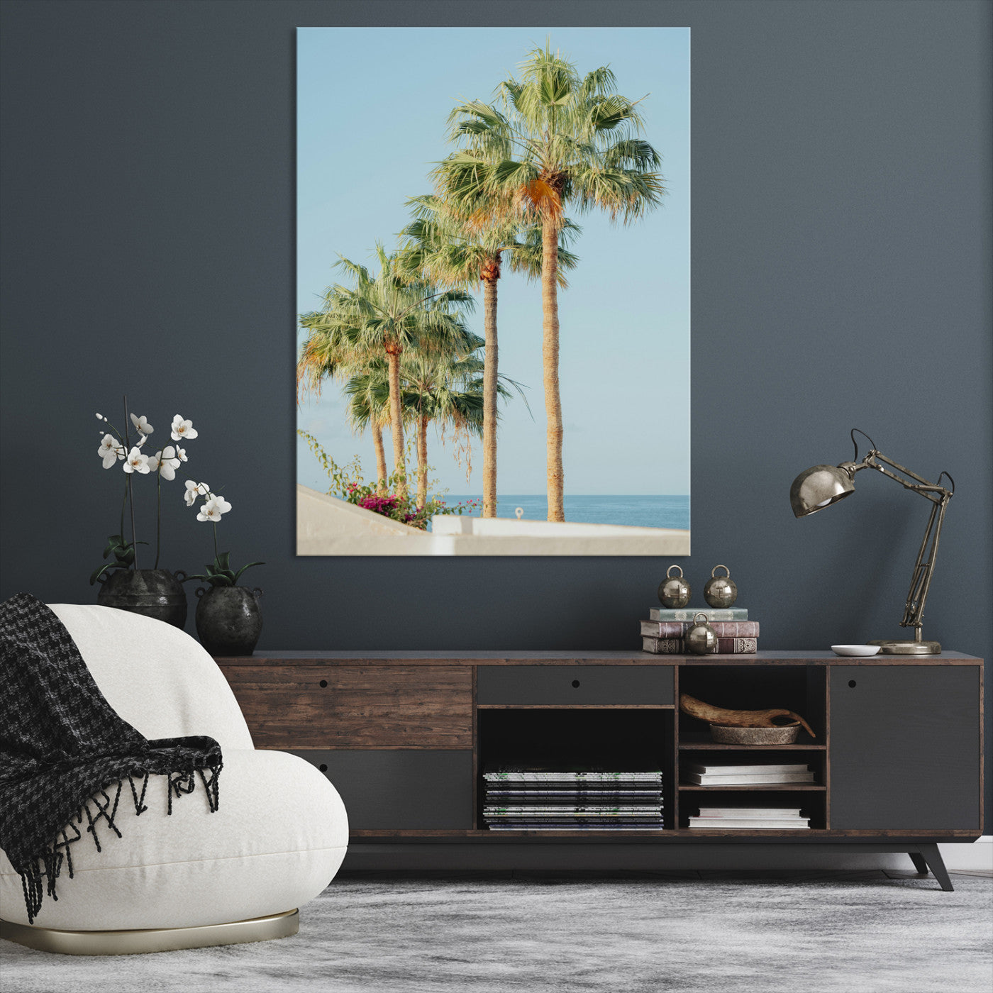 Tropical Ocean Canvas Print – Beach Coastal Wall Art Canvas Print, Framed Nautical Decor for Home, Office, Vacation Resort Interiors,