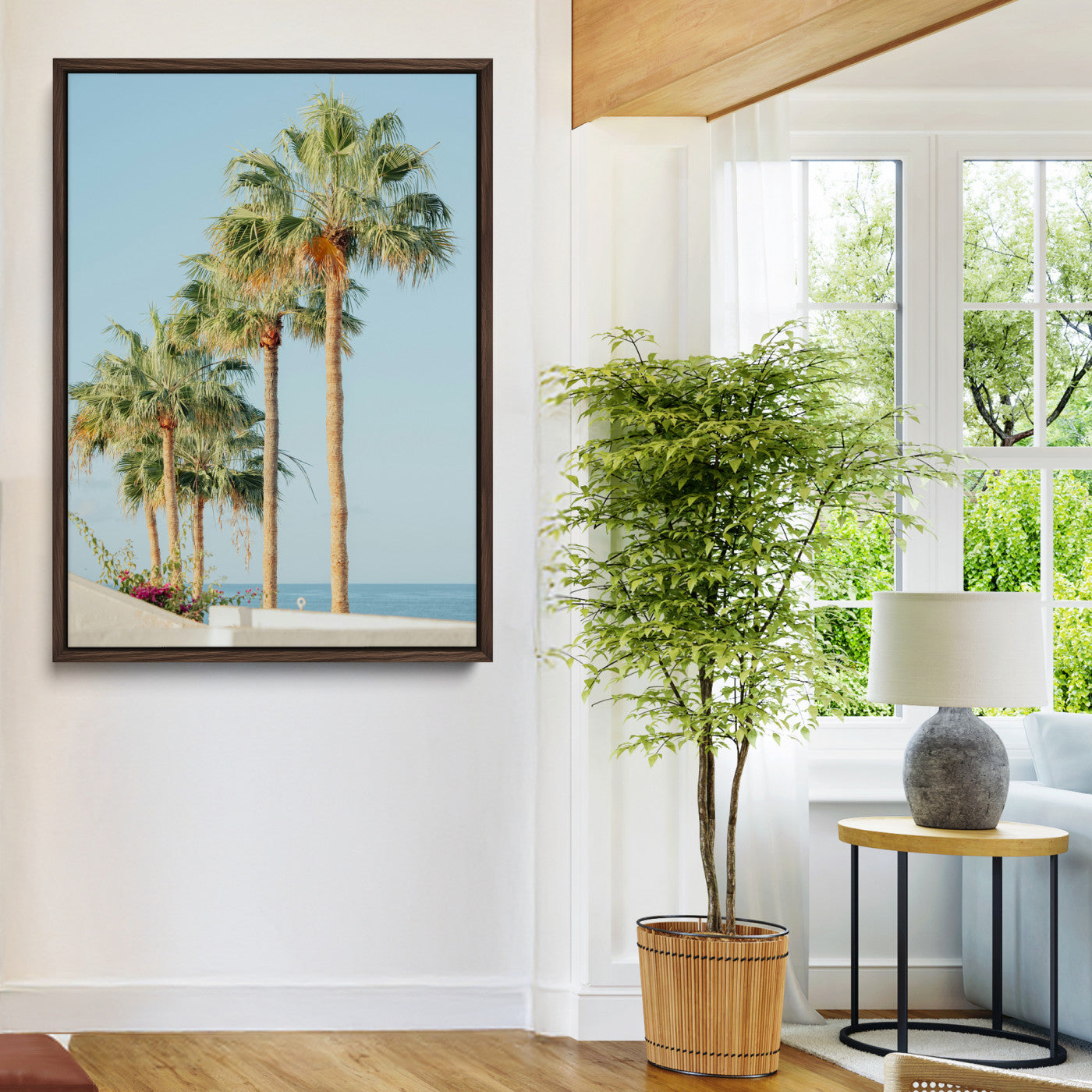 Tropical Ocean Canvas Print – Beach Coastal Wall Art Canvas Print, Framed Nautical Decor for Home, Office, Vacation Resort Interiors,