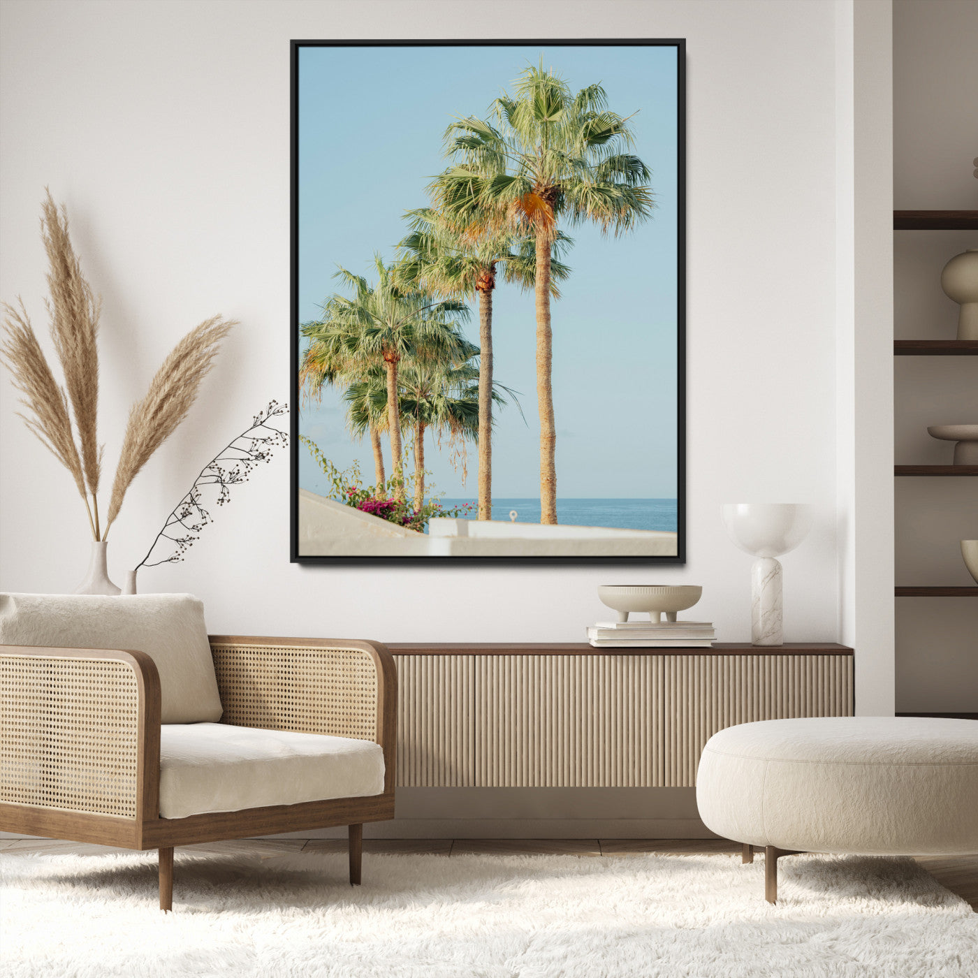 Tropical Ocean Canvas Print – Beach Coastal Wall Art Canvas Print, Framed Nautical Decor for Home, Office, Vacation Resort Interiors,