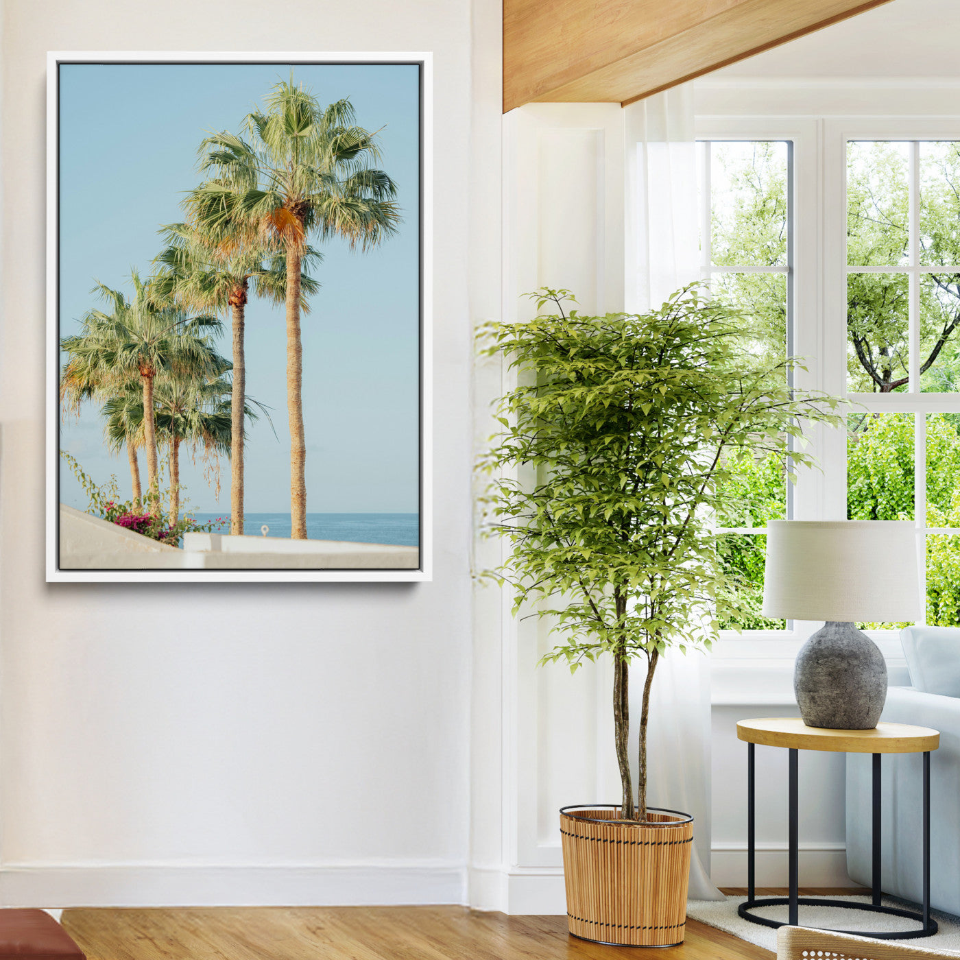 Tropical Ocean Canvas Print – Beach Coastal Wall Art Canvas Print, Framed Nautical Decor for Home, Office, Vacation Resort Interiors,