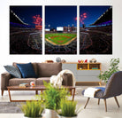 50582-MGV-CV-36X24-Truist Park Atlanta Braves Baseball Stadium Wall Art Print | Large 3-Panel Canvas Print for Sports Fans | Framed, Ready-to-Hang Baseball