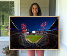 50582-MGV-CV-36X24-Truist Park Atlanta Braves Baseball Stadium Wall Art Print | Large 3-Panel Canvas Print for Sports Fans | Framed, Ready-to-Hang Baseball