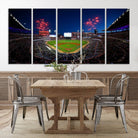 50582-MGV-CV-36X24-Truist Park Atlanta Braves Baseball Stadium Wall Art Print | Large 3-Panel Canvas Print for Sports Fans | Framed, Ready-to-Hang Baseball