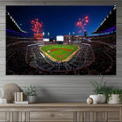 50582-MGV-CV-36X24-Truist Park Atlanta Braves Baseball Stadium Wall Art Print | Large 3-Panel Canvas Print for Sports Fans | Framed, Ready-to-Hang Baseball
